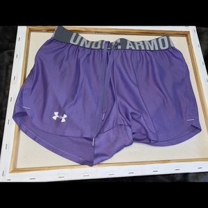 Purple Under Armour athletic shorts